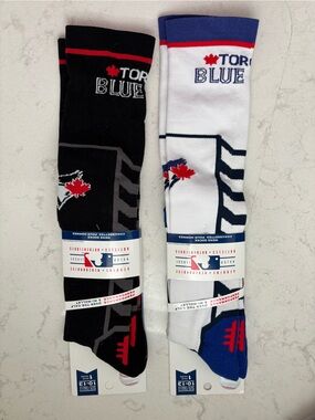 MLB Blue Jays Men’s Compression Performance Socks - Black & White